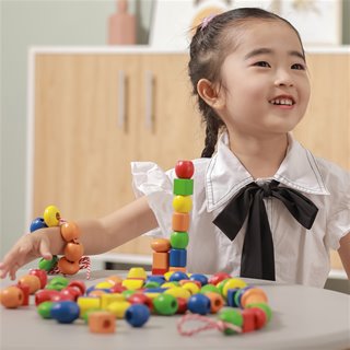 Lacing beads - 90 pieces and 5 cords